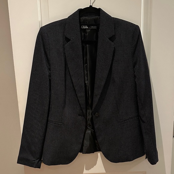 Zara Jackets & Blazers - Zara Black and White Polka Dot Blazer